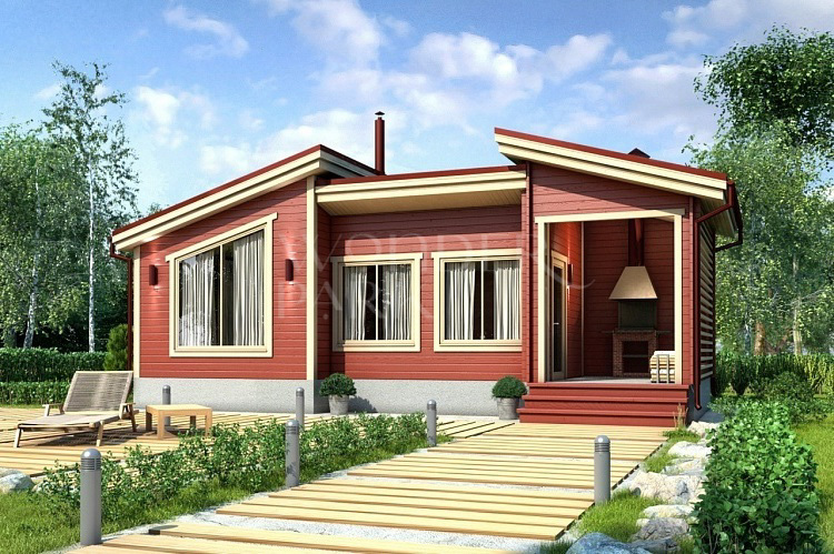 Баня в современном стиле с террасой и барбекю 4 на 10 метра BH6 — BarnHouse https://barnhouse1.ru/bani-hitech/bh6 — BarnHouse