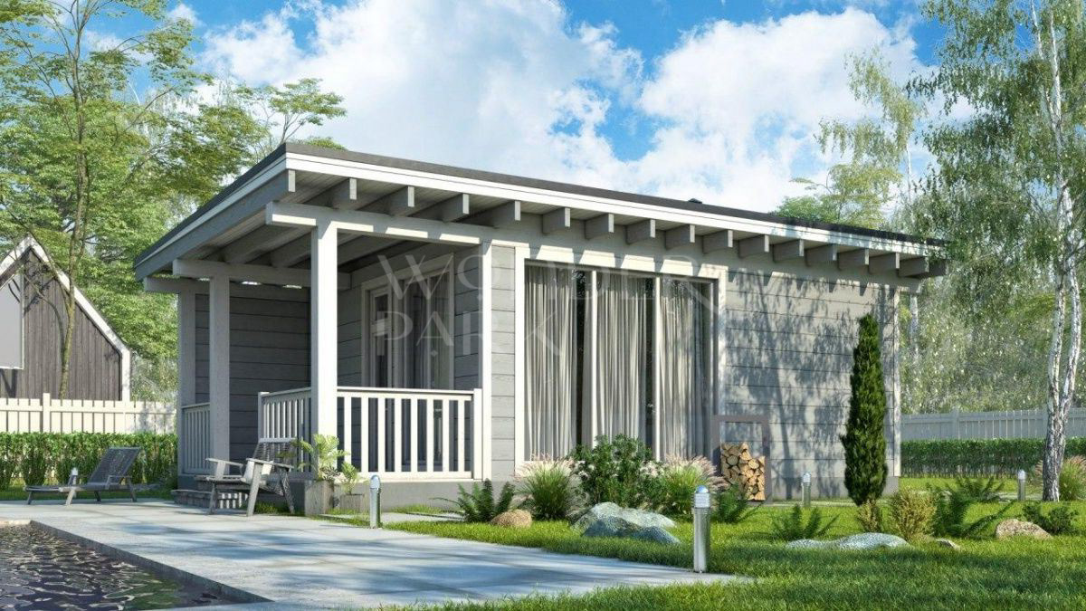 Каркасная баня в стиле хай-тек с террасой 6 на 9 м BH13 — BarnHouse https://barnhouse1.ru/bani-hitech/bh13 — BarnHouse