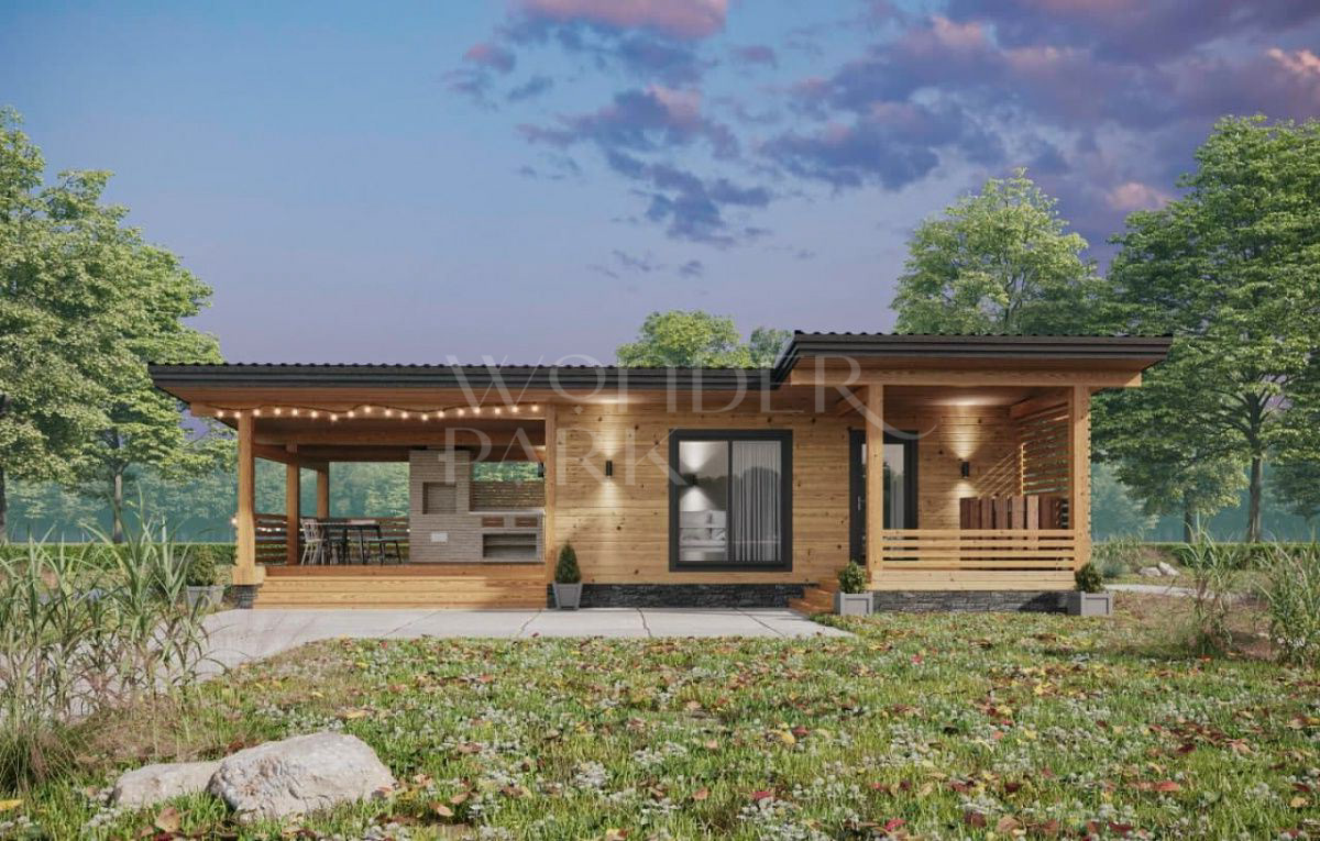 Угловая баня с беседкой хайтек 8 на 12 метров - проект BH17 — BarnHouse https://barnhouse1.ru/bani-hitech/bh17 — BarnHouse