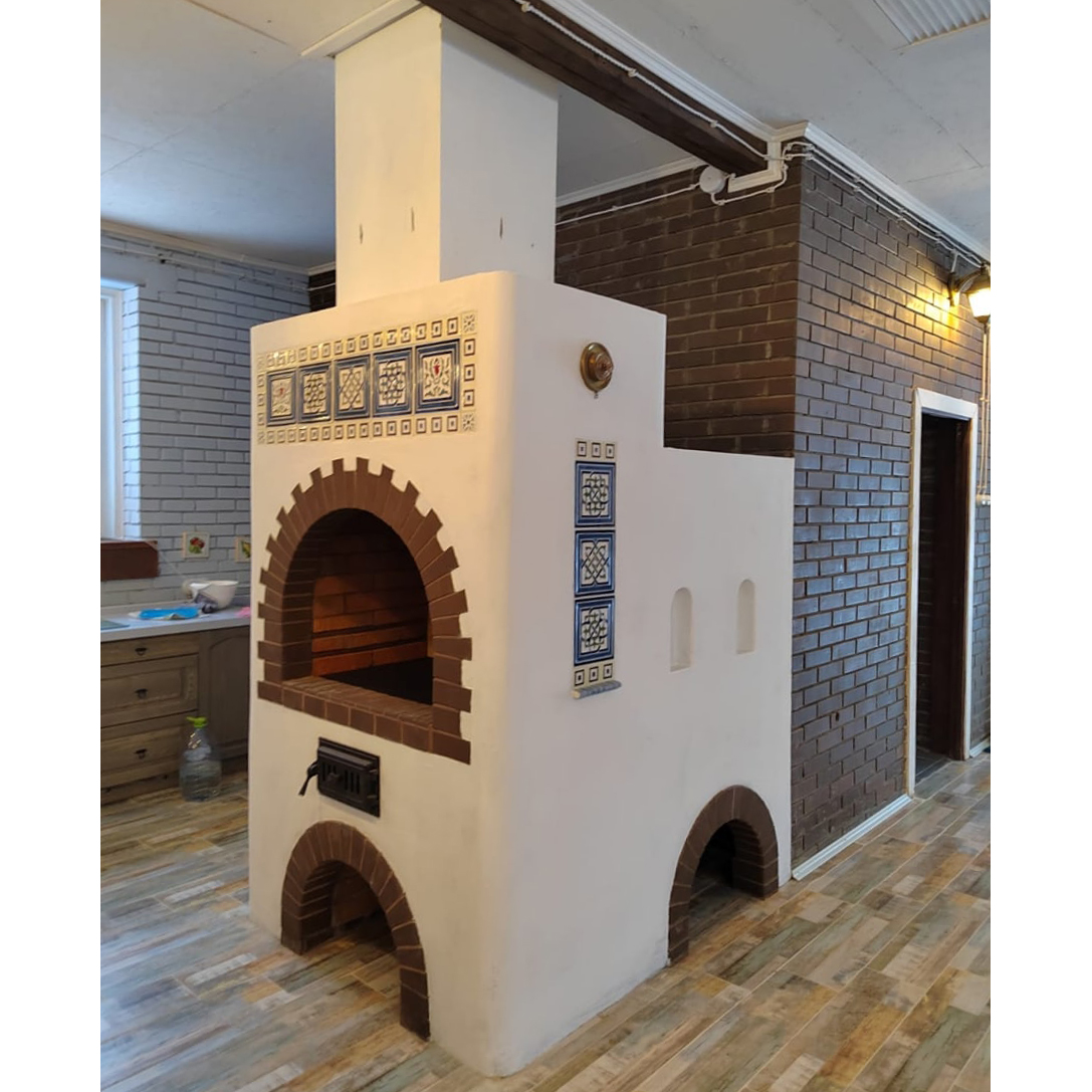 Частичная облицовка печи изразцами "Византия" — CeramicaDecor