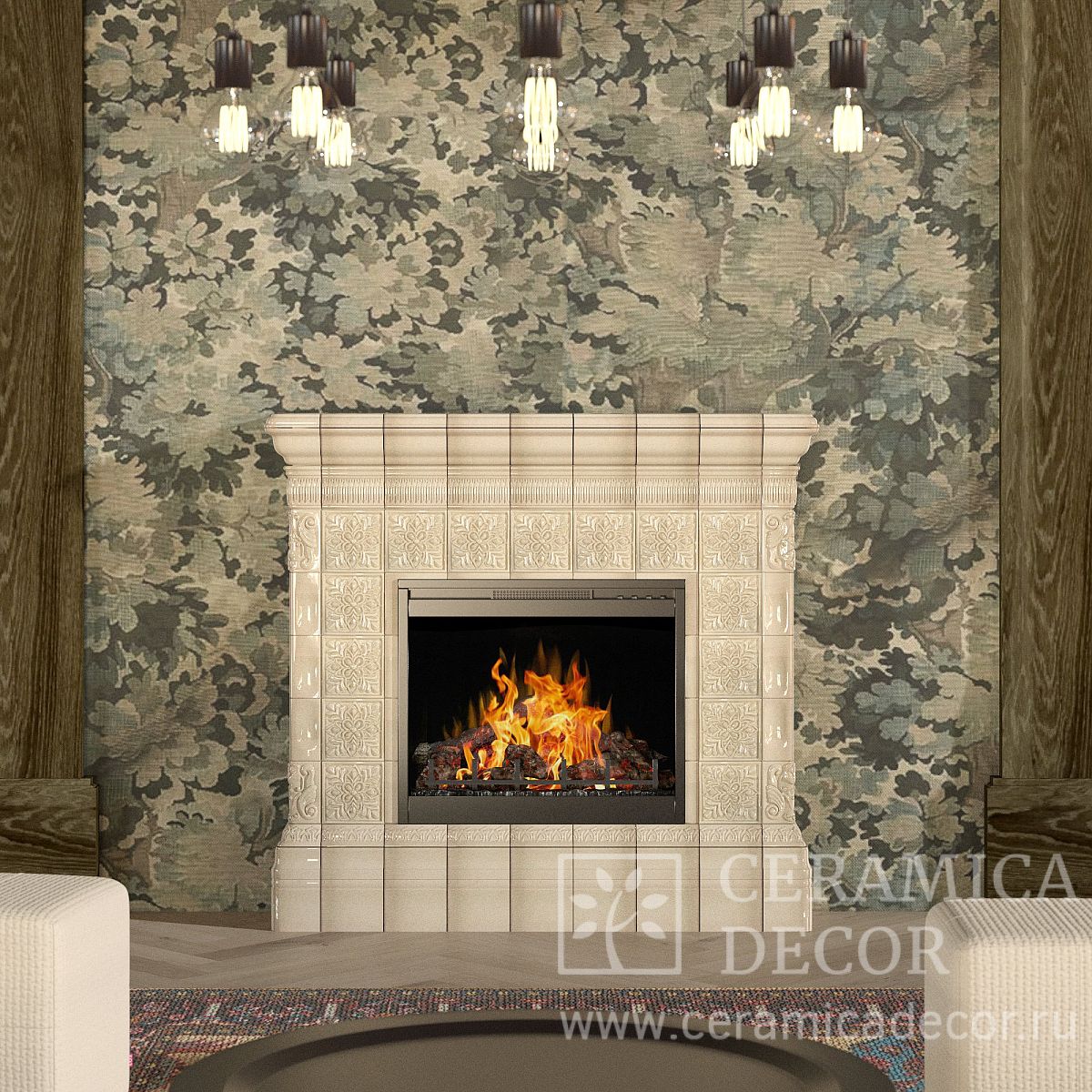 Электрокамин с порталом Элеганс — CeramicaDecor