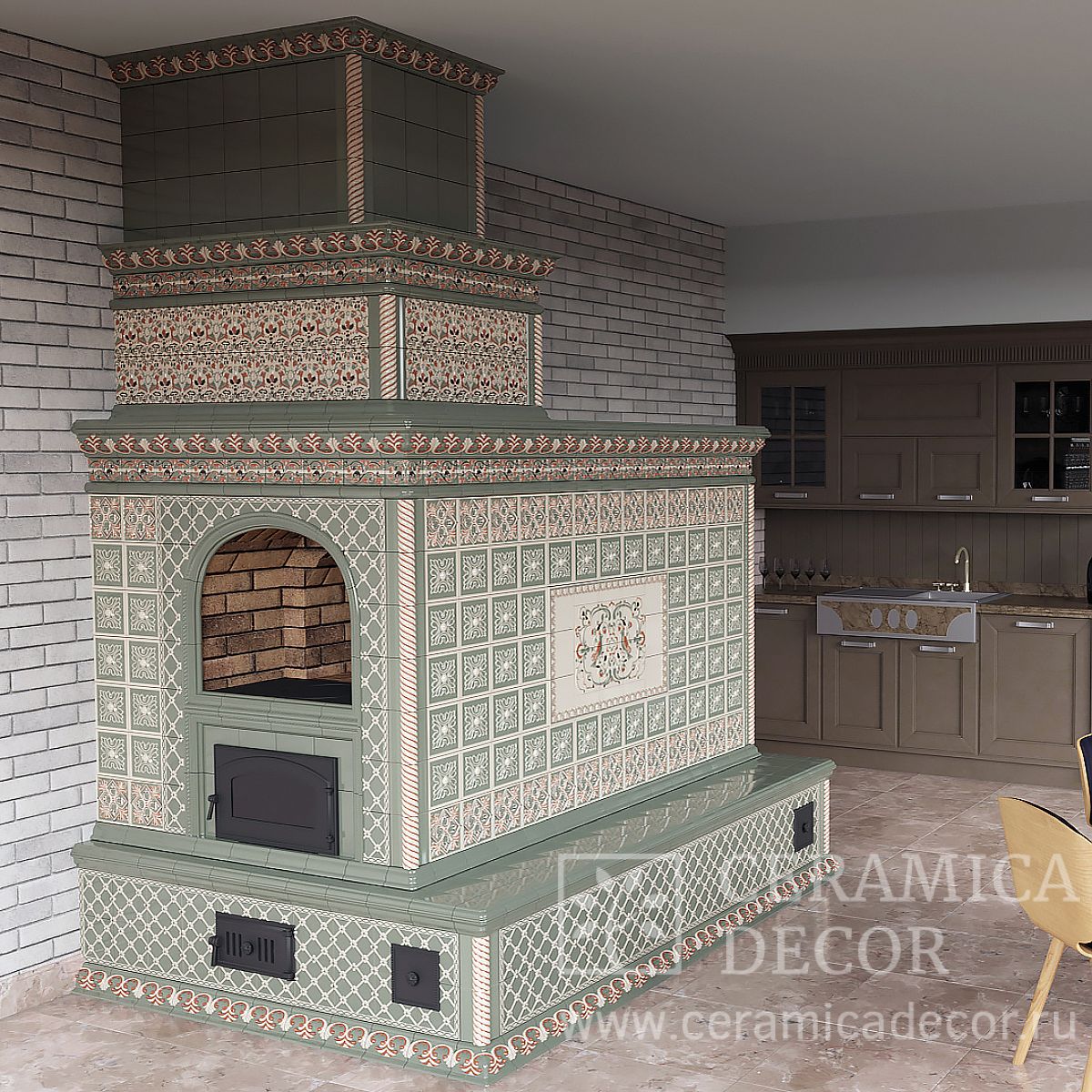 Комплект изразцов Птицы для отделки русской печи — CeramicaDecor