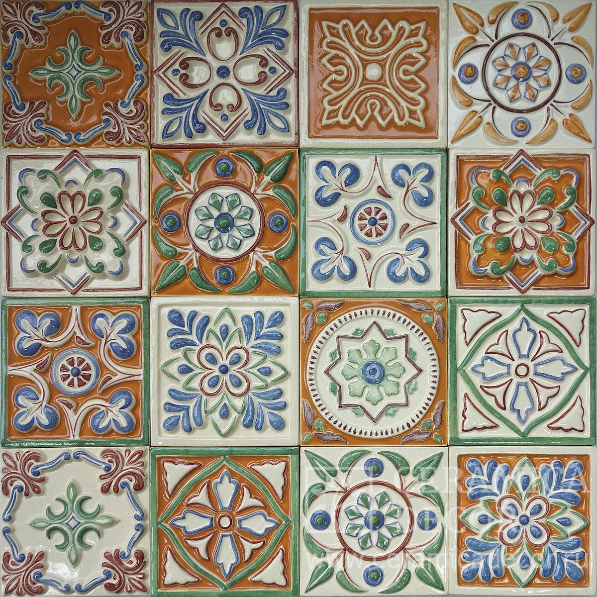 Изразцовый набор "Медовый", 16 плиток — CeramicaDecor
