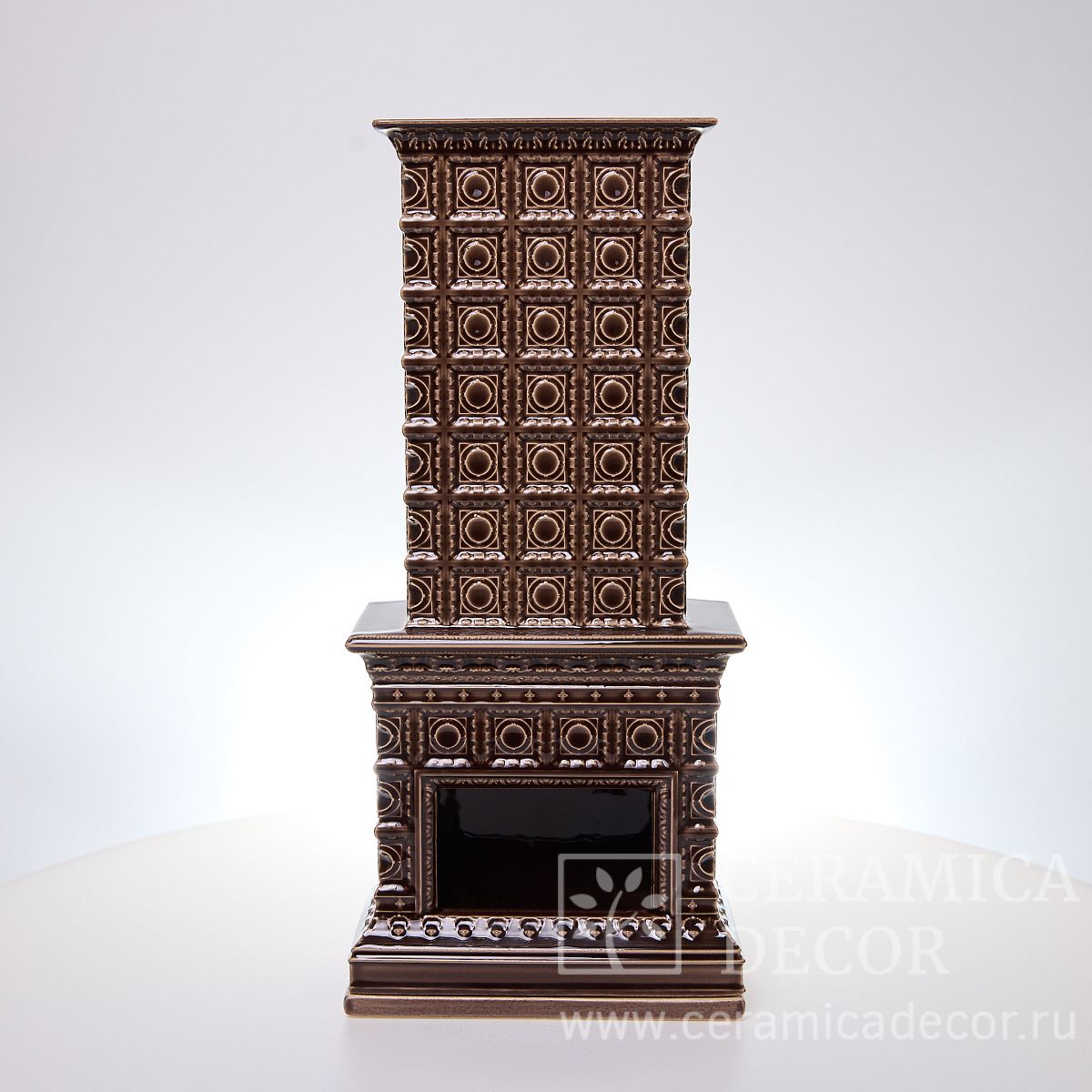 Камин сувенирный в цвете Горький шоколад — CeramicaDecor