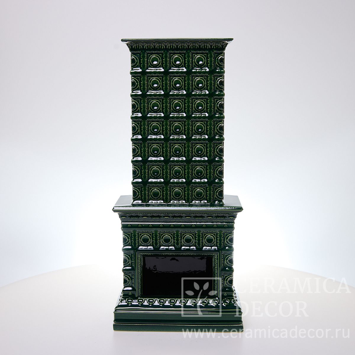 Камин сувенирный в цвете Малахитовая шкатулка — CeramicaDecor