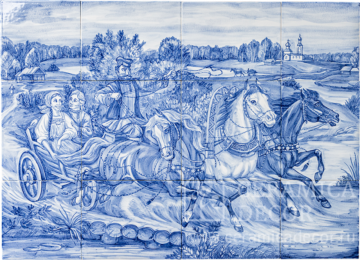 Панно с росписью 98132 — CeramicaDecor
