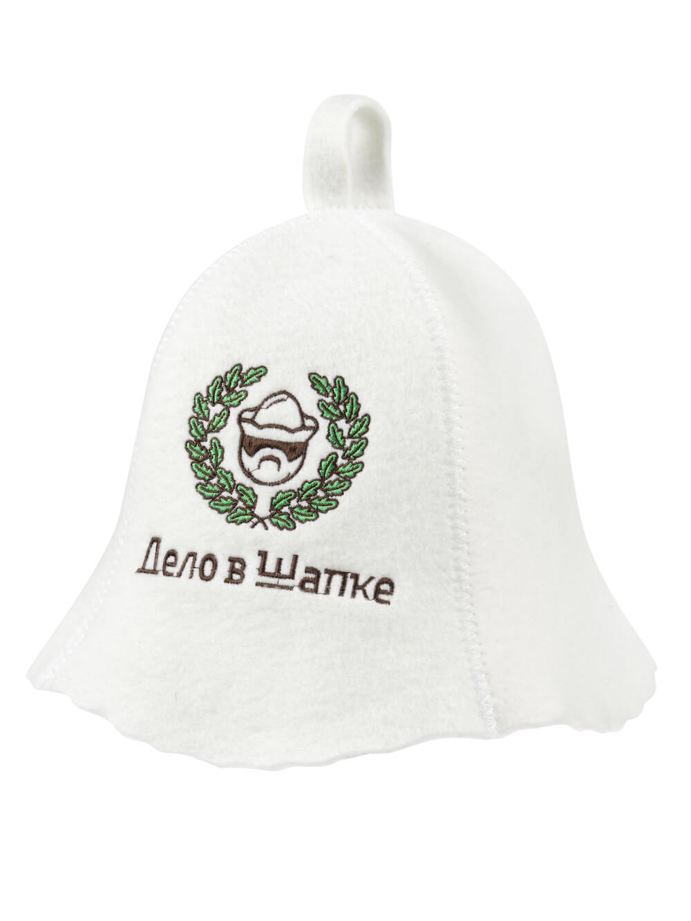 Банная шапка с логотипом, комбинированная (100% шерсть)