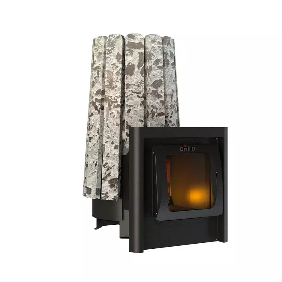Дровяная банная печь Grill'D Cometa Vega 240 Long Max Stone Pro (Серпентинит) — фото 2
