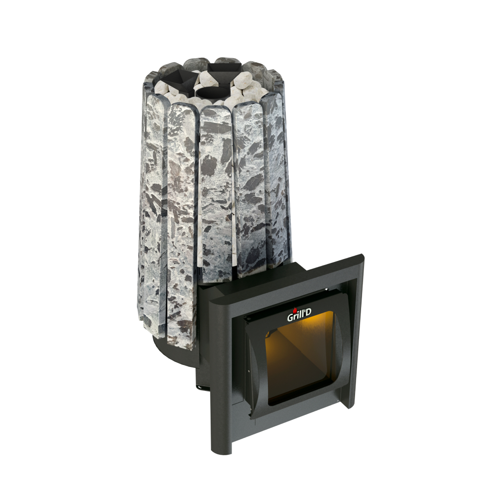 Дровяная банная печь Grill'D Cometa Vega 240 Long Max Stone (Серпентинит) — Grill'D