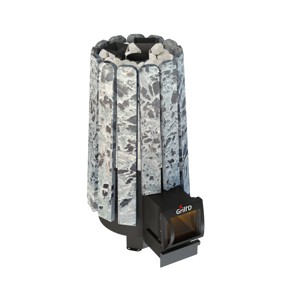Дровяная банная печь Grill'D Cometa Vega 240 Long Stone Pro (Серпентинит)