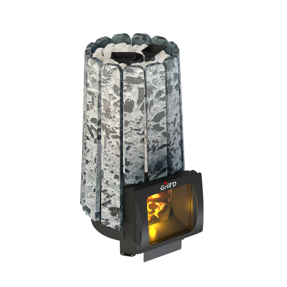 Дровяная банная печь Grill'D Cometa Vega 240 Short Max Stone Pro (Серпентинит)