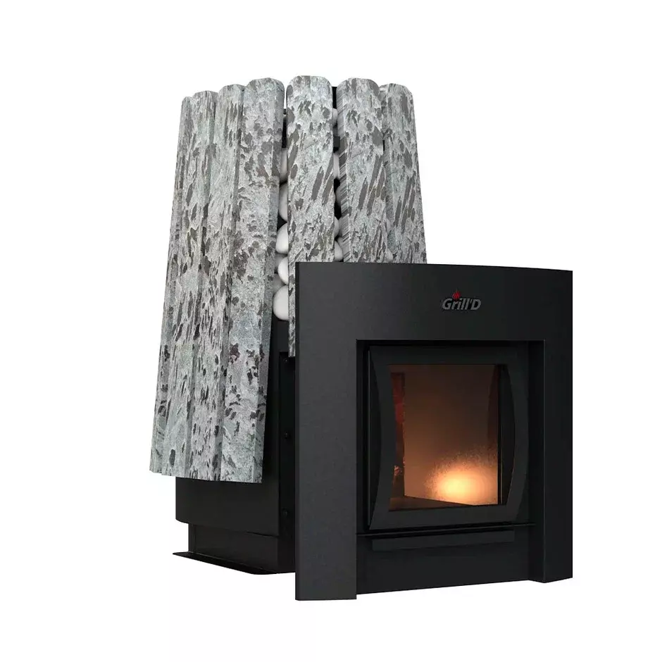 Дровяная банная печь Grill'D Cometa Vega 350 Long Max Stone Pro (Серпентинит) — фото 2