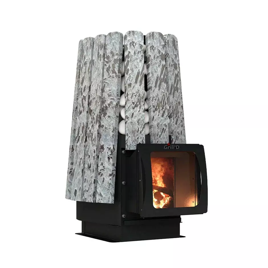 Дровяная банная печь Grill'D Cometa Vega 450 Short Max Stone Pro (Серпентинит) — фото 2