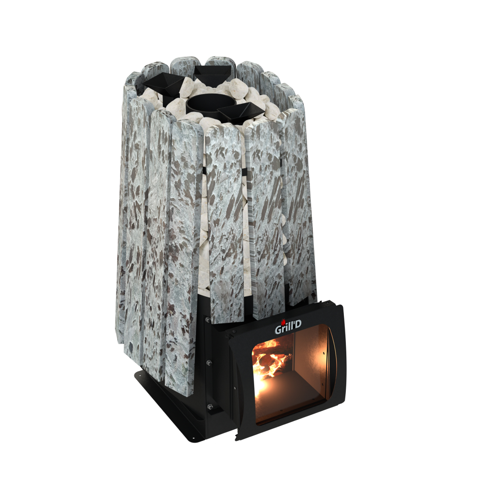Дровяная банная печь Grill'D Cometa Vega 450 Short Max Stone (Серпентинит)