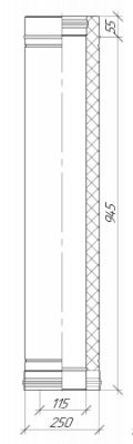 Сэндвич-труба L-1000 Grill'D AISI 430 1 мм/Оц 0,5мм (D115/250) черный — фото 2