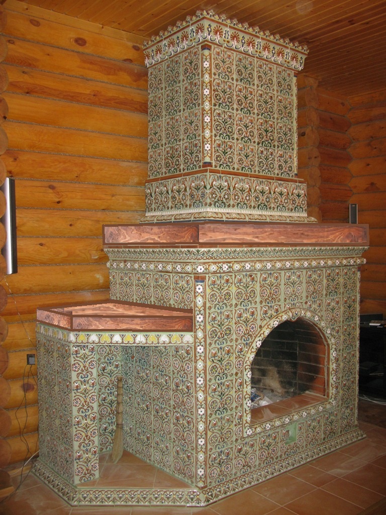 Камин "Цветочный микс" — Керамическая мастерская Сергея Лебедева