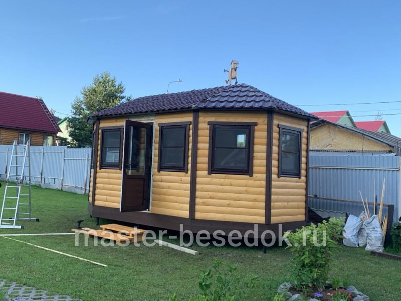 Застекленная беседка Сайга — 3x6 м 2.95 м — Мастер Беседок