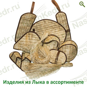 Аксессуары для бани из лыка