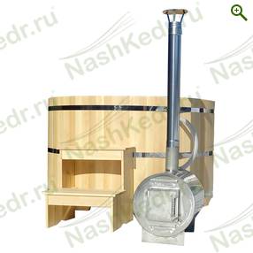 Фурако круглая (с пластиковой вставкой) с наружной печью — Наш Кедр
