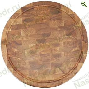 Разделочная доска из ясеня круглая (торцевая), D40 см — Наш Кедр