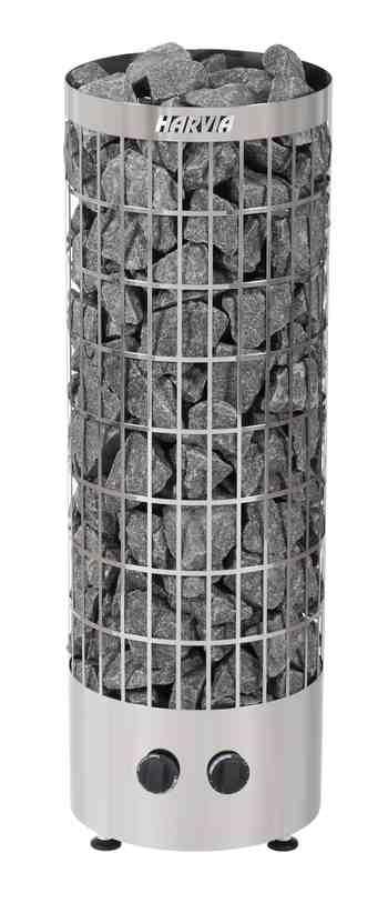 Электрическая печь Harvia Cilindro PC70 Black Steel, встроенный пульт в комплекте — Проектирование саун 3D моделирование — sauna-production.ru