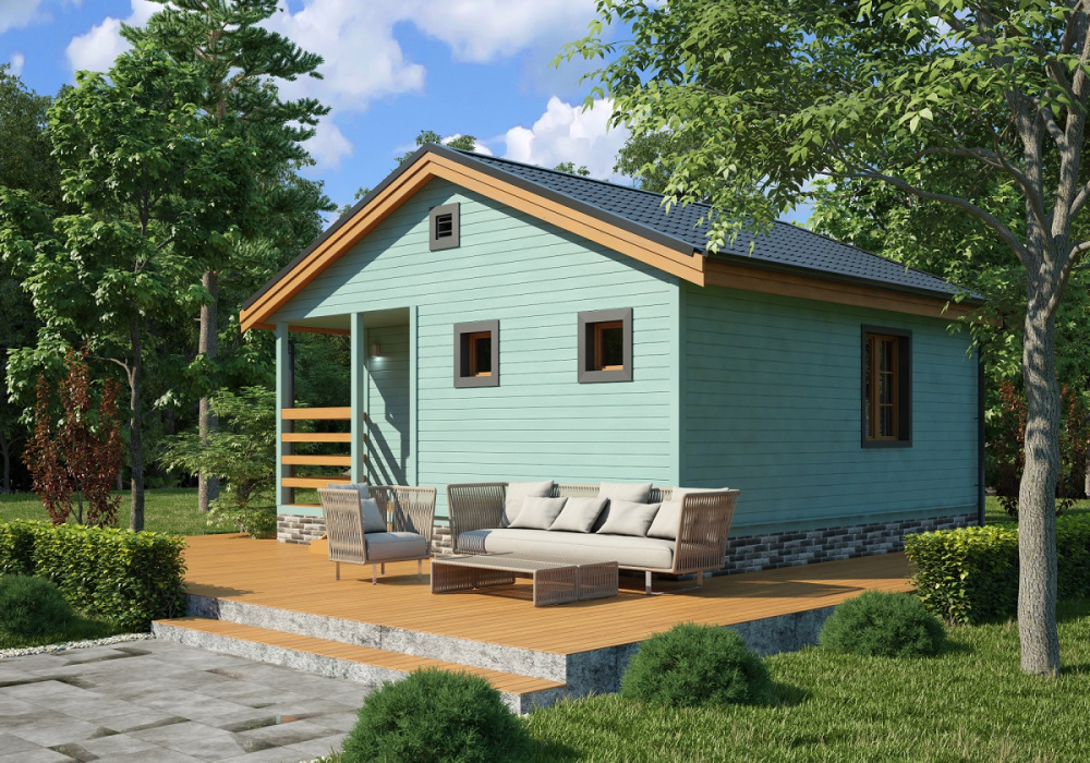 Баня 6x6 с крыльцом — СК Апрель — СК Апрель