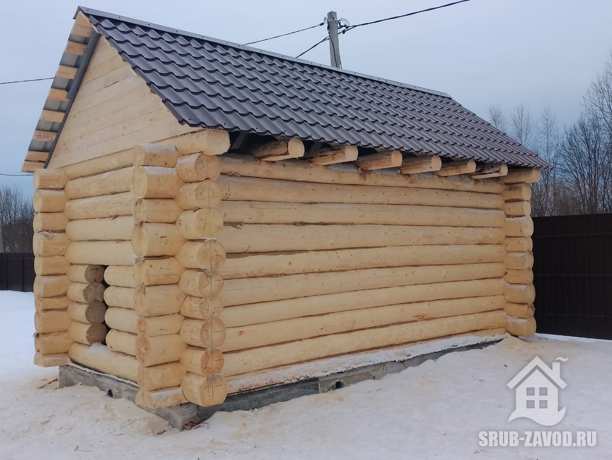 Сруб бани 4×4 из бревна