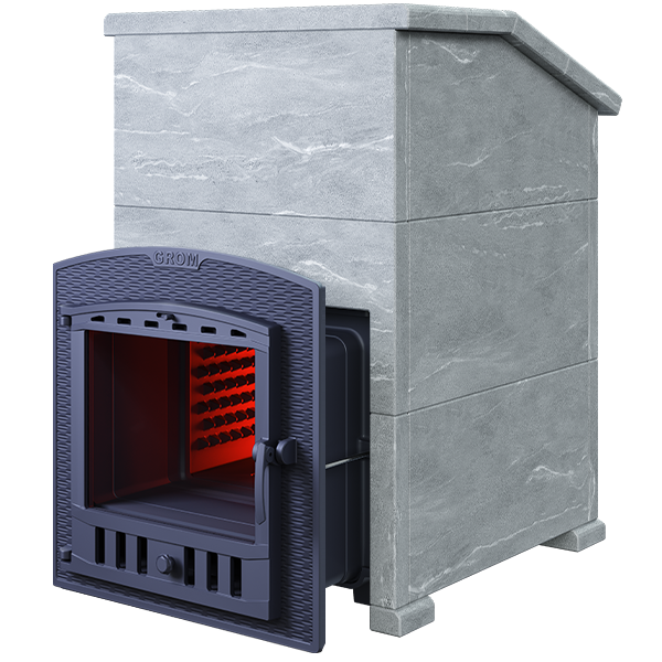 Чугунная печь для бани Комплект Гром 30 (П2) Президент 980/40 Талькомагнезит