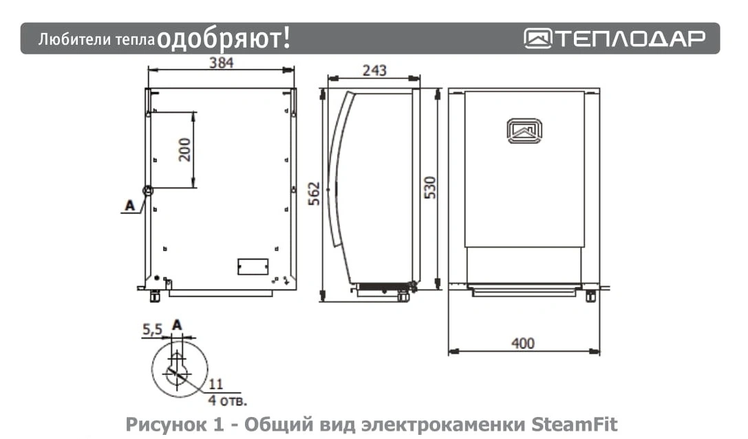Электрокаменка СтимФит (SteamFit)-5,3 — фото 2