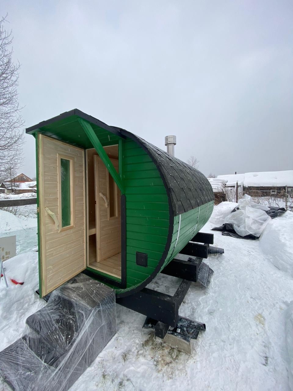 Баня-бочка 3х2.1 метра «Стандарт» — фото 5