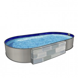 Бассейн овальный Лагуна ( 3,50 х 2,50 х 1,25)(принт)каркас,скиммер,чашка 0,4мм/35025002-04 — Жемчужина