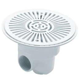 Донный слив круглый Ø 270 ABS-пластик, подкл. бок. 2"/донн.1½ (внутр) (плитка) — Жемчужина