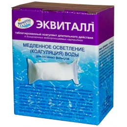 ЭКВИТАЛЛ медленный коагулянт (таблетки в картридже) коробка 1 кг /(1уп=12шт) — Жемчужина