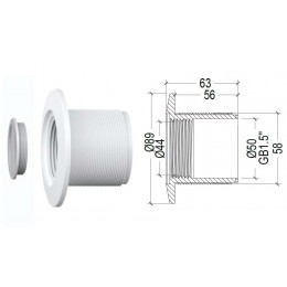 Фланец GR02, 1.5"x 2", для светильников N601, N861, бетон, комплект /N601.GR02/ — Жемчужина