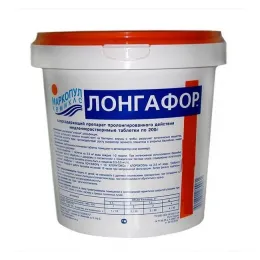 ЛОНГАФОР медленный органический хлор (табл. 20г) ведро 1 кг (б.) /(1уп=12шт) — Жемчужина