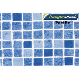 Пленка ПВХ 1,65х25,00м "Haogenplast", Pacific, синяя мозаика, ребристая — Жемчужина